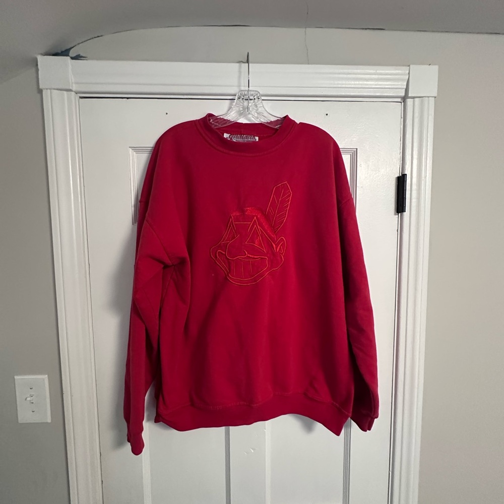 Red Cleveland Indians Vintage Crewneck